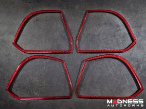 Alfa Romeo Giulia Speaker Frame Trim - Carbon Fiber - Red Candy